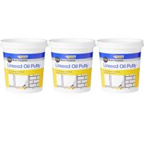 Everbuild 101 Multi-Purpose Linseed Oil Putty Natural 2kg - Pack of 3