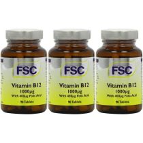 FSC Vitamin B12 1000ug 90 Tablets - Pack of 3