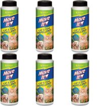 Pestshield Move It Cat and Dog Garden Repellent 240g tub on a garden path