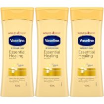 Vaseline Intensive Care Essential Healing Body Lotion Moisture 400ml - Pack of 3