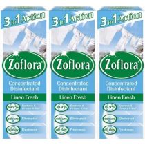 Zoflora Concentrated Disinfectant Linen Fresh 3in1 Action 120ml - Pack of 3