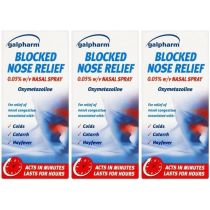 Galpharm Blocked Nose Relief Nasal Spray 15ml bottle on a clean surface