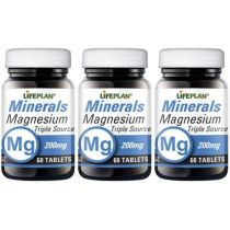 Lifeplan Magnesium Triple Source 200mg 60Tablets - Pack of 3