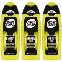Right Guard 3-in-1 Shower Gel Energy Burst 250ml - Pack of 3