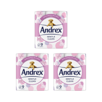 Andrex Gentle Clean Toilet Tissue 9 Rolls