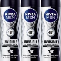 Nivea Men Invisible Black & White Antiperspirant 150ml - Pack of 3