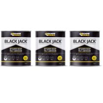 Everbuild Black Jack 904 Roof Felt Adhesive High Strength Black 1 Litre - Pack of 3