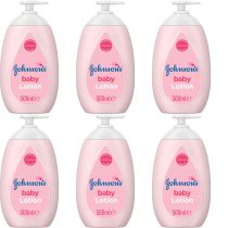 Johnson's Baby Lotion 500ml bottle on a clean nursery changing table