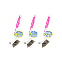 Dishmatic Cleaning Anti-bacterial Big Job Pink Brush - Pack of 3