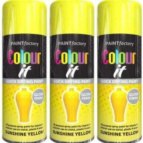Paint Factory Colour It Primer Sunshine Yellow Gloss Finish 400ml - Pack of 3
