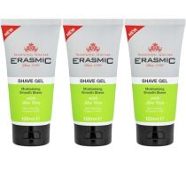 Erasmic Shave Gel Moisturising Aloe Vera 100ml - Pack of 3