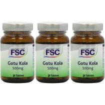 FSC Gotu Kola 500mg 30 Tablets - Pack of 3