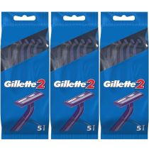 Gillette 2 Disposable Razor For Men 5 Units - Pack of 3