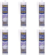Everbuild Bath & Kitchen Sealant White 290ML - Pack of 6