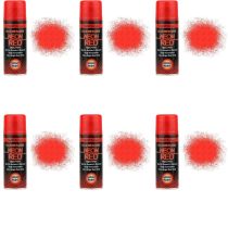 Paint Factory Fluorescent Neon Red Spray Paint 200ml - Pack of 6