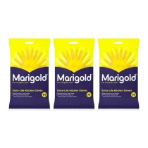 Marigold Kitchen Gloves Extra Life For A Brighter Clean Medium Size - Pack of 3