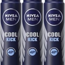 Nivea Men Cool Kick Anti-Perspirant Deodorant Spray 250ml - Pack of 3