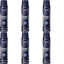 Nivea Men Cool Kick Anti-Perspirant Deodorant Spray 250ml - Pack of 6
