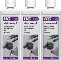 HG Stain Away 2 Removes Shoe Polish Felt-Tip Pen Oil & Grease 50ml - Pack of 3