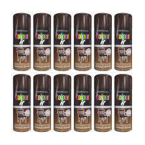 Paint Factory Colour It Quick Drying Paint Gloss Finish Espresso Brown 400ML - Pack of 12