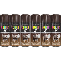 Paint Factory Colour It Quick Drying Paint Gloss Finish Espresso Brown 400ML - Pack of 6