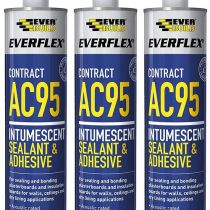 Everbuild Everflex AC95 Intumescent Sealant and Adhesive White 900ml - Pack of 3