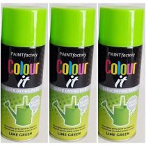 Paint Factory Colour It Multi-Purpose Spray Paint Lime Green 400ml - Pack of 3