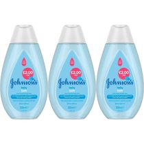 Johnson's Baby Bath 300ml bottle on a clean bathroom shelf beside a baby bath