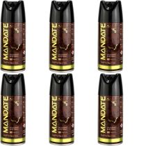 Mandate Men's Body Spray Deodorant 150ml can on a clean bathroom shelf
