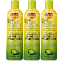 African Pride Olive Miracle Leave In Conditioner Anti Breakage Formula 355ml - Pack of 3