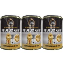 Paint Factory Metallic Paint Interior & Exterior Shimmering Gold 300ml - Pack of 3