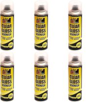 Paint Factory Clear Gloss Varnish Spray Can 250ml - Pack of 6
