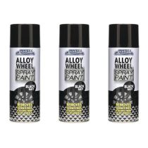 Car Pride High-Grade Car Alloy Wheel Matt Black Aerosol Spray Paint 400ml - Pack of 3