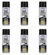 Car Pride High-Grade Car Alloy Wheel Matt Black Aerosol Spray Paint 400ml - Pack of 6