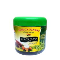 Africa Finest Natural Black Soap Paste Aloe Vera 450 G
