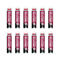 Soudal Multi Purpose Clear Silicone Sealant 270ml cartridge on a workbench