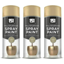 151 Multipurpose Champagne Gold Metallic Spray Paint 400ML - Pack of 3