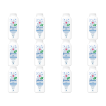 Johnson's Baby Powder Natural 200g bottle on a clean changing table surface