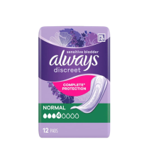 Always Discreet Sensitive Bladder Pads Normal Complete Protection 12 Pads