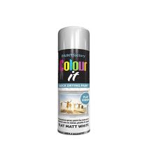 Paint Factory Colour It Flat Matt White Aerosol Spray Paint 250ml