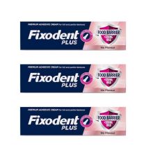 Fixodent Plus Food Seal Denture Adhesive Cream 40g - Pack of 3
