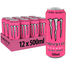 Monster Energy Drink Ultra Rosa 500ml - Pack of 12