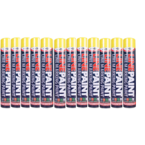Bond It Line Paint Marking Spray Yellow For Indoor & Outdoor Use 750ml - Pack of 12