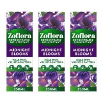 Zoflora Midnight Blooms Concentrated Disinfectant 250ml - Pack of 3