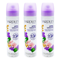 Yardley London April Violets Body Spray 75ml - Pack of 3