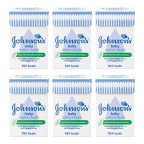 Johnsons Baby Cotton Buds 100 Buds - Pack of 6