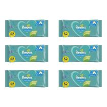 Pampers Fresh Clean Baby Wipes pack of 52 on a clean changing table surface