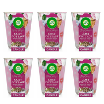 Air Wick Cosy Cottage Frosted Roses & Mistletoe Scented Candle 105g - Pack of 6