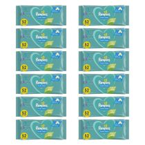 Pampers Fresh Clean Baby Wipes pack of 52 on a clean changing table surface