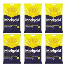 Marigold Extra Life Kitchen Gloves Yellow (Large) - Pack of 6